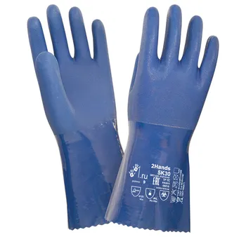 Перчатки 2Hands 5К30, КЩС, МБС, интерлок/ПВХ