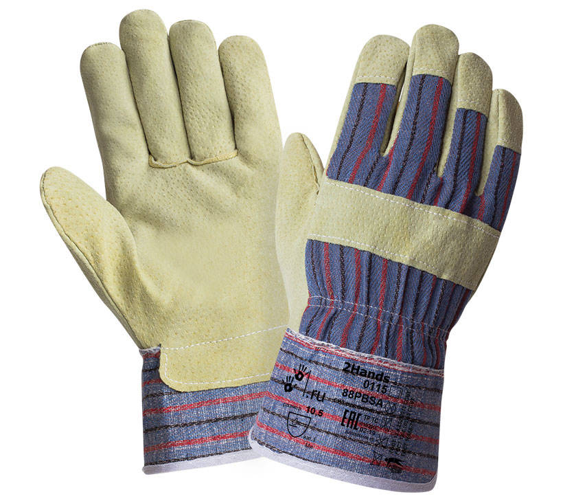 Спилковые комбинированные перчатки 2Hands 0115 (88PВSA)