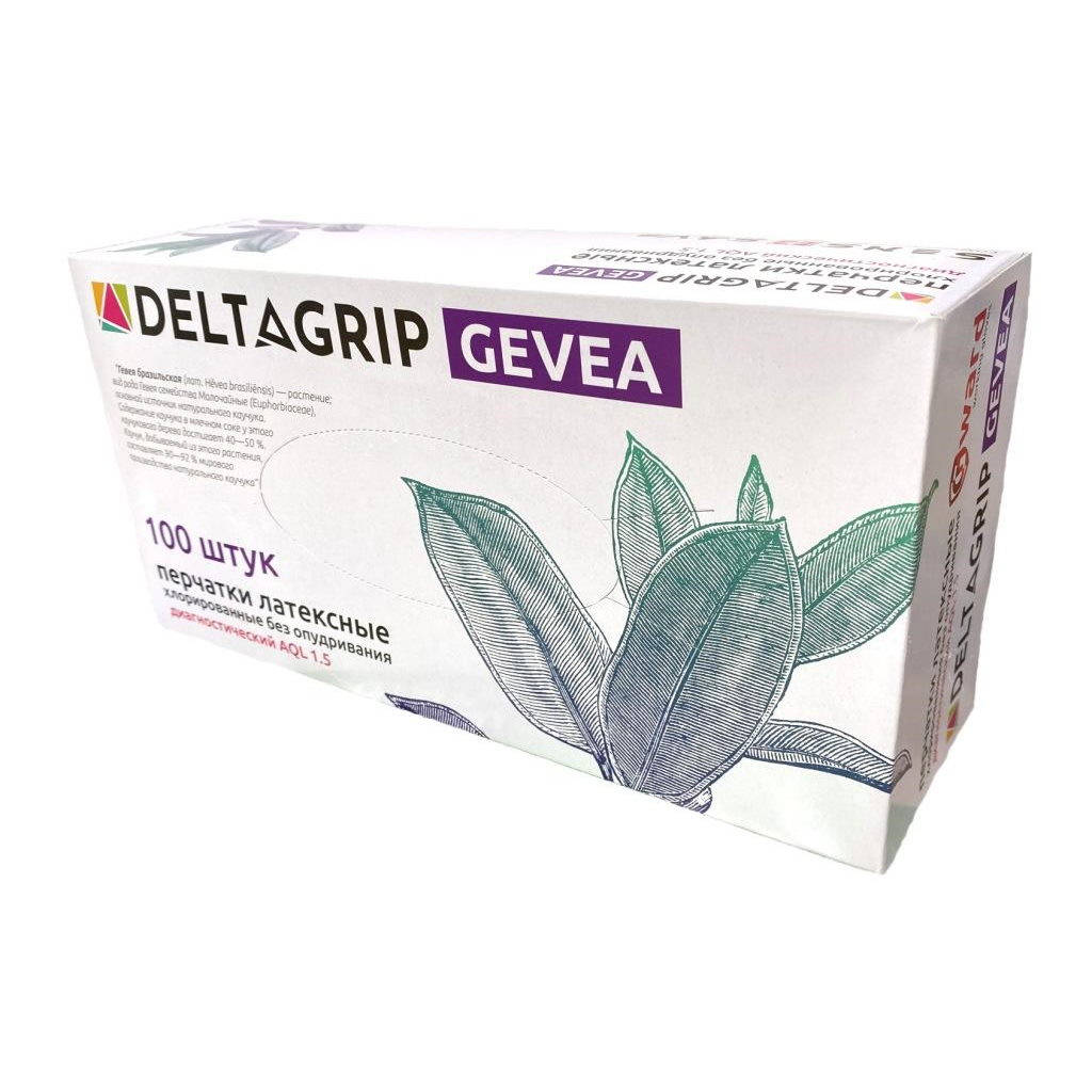 Перчатки одноразовые «Gevea» (латексные, хлорированные, неопудренные, 0.12 мм)